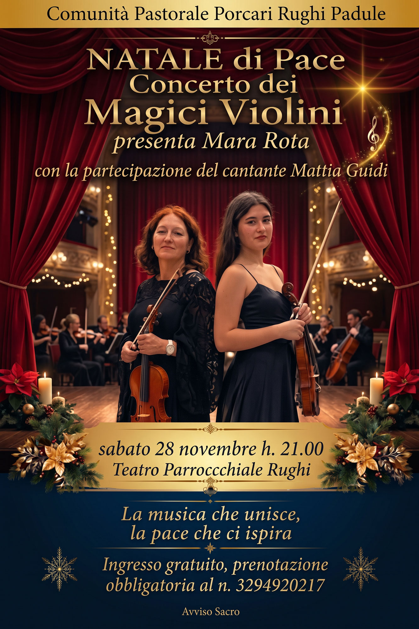 Natale di Pace - Concerto dei Magici Violini, Teatro Parrocchiale Rughi